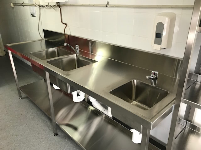 stainless steel sink bench