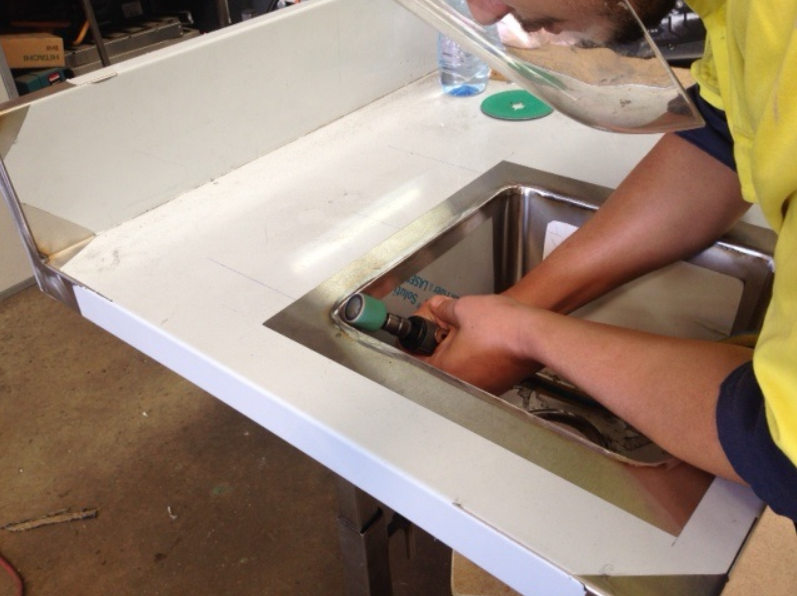 Stainless Steel Sink on the making
