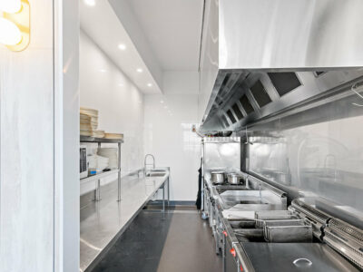 Commercial kitchen with Stainless Steel surfaces